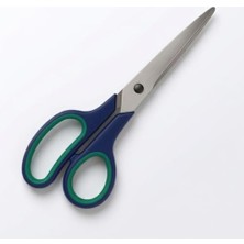 Şanal 21,5 cm Büyük Boy Çok Amaçlı Makas, Paslanmaz Çelik Bıçaklı, Ergonomik Kauçuk Saplı, Kumaş ve Kağıt Kesme Makası, Ev Ofis Dikiş ve Terzi Makası, Lacivert Yeşil