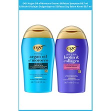 Ogx Argan Oil Of Morocco Onarıcı Sülfatsız Şampuan 88.7 ml & Biotin & Kolajen Dolgunlaştırıcı Sülfatsız Saç Bakım Kremi 88.7 ml
