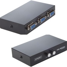 Alfais 4675 VGA Switch Çoklayıcı 2 Port Geçişli Düğme ile Yüksek Çözünürlük 1920x1440