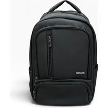 Recaro 15.6" Laptop Uyumlu Su Geçirmez Mat Deri Görünümlü Çok Bölmeli Sırt Çantası - Siyah