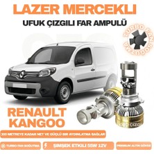 OtoÇizgi Renault Kangoo 2008 - 2021 Kısa Far Uyumlu Mercek LED Ufuk Çizgili Far Ampulü LED Şimşek Etkili