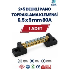 Sutem 2+5 Delikli Pano Topraklama Klemensi (Ayaklı) 6,5 x 9 mm 80A - 1 Adet