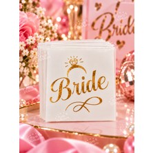 Parti Dükkanı Bride Gold Geçici Dövme 10 Adet – Altın Renk Gelin Dövmesi, Bekarlığa Veda Partisi, Bride To Be ve Bridal Shower Aksesuarı