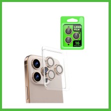 Bezos iPhone 16 Pro Max Uyumlu Raze Metal Kamera Lens - Natural Grey Arz