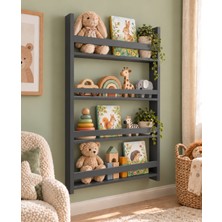 T Designo Kiri 4 Raflı 120 x 80 cm Montessori Kitaplık- Çocuk Kitaplığı-Oyuncak Rafı-Dekoratif Raf-Organizer