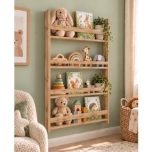 T Designo Kiri 4 Raflı 120 x 80 cm Montessori Kitaplık- Çocuk Kitaplığı-Oyuncak Rafı-Dekoratif Raf-Organizer