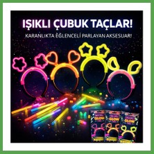 Bezos Karanlıkta Parlayan Glow Taç Seti 12 Adet ? Yıldız Kalp Ay Çiçek (Her Model 3 Adet) Mgc