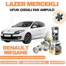OtoÇizgi Renault Megane 3 2008 - 2016 Kısa Far Uyumlu Mercek LED Ufuk Çizgili Far Ampulü LED Şimşek Etkili