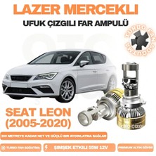 OtoÇizgi Seat Leon 2005 - 2020 Kısa Far Uyumlu Mercek LED Ufuk Çizgili Far Ampulü LED Şimşek Etkili