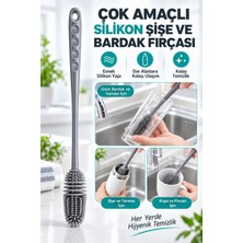 Doori Çok Amaçlı Uzun Saplı Silikon Şişe ve Bardak Temizleme Fırçası – Vazo, Termos, Kupa ve Sürahi Yıkama Fırçası
