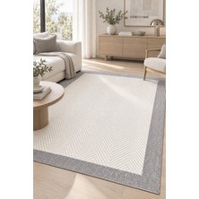 Ruyan Vatra Krem Gri Sisal Görünümlü Modern Polyester Halı Robot Süpürge Uyumlu Kolay Temizlenebilir Mutfa