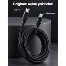 Hızlı Şarj ve Veri Aktarımı Için LED Göstergeli Örgülü Kablo