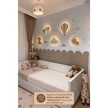 Bugy Bagy Premium El Boyaması Ahşap 5’li Pilli LED Gece Lambası Seti – Bebek & Çocuk Odası – Yıldız Sticker Hediyeli