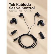 Type C Kablolu Kulak Içi Kulaklık Mikrofonlu ve Kumandalı