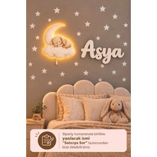 Bugy Bagy Ahşap Sevimli Tavşan Lamba & Işıksız Isimlik Seti – Isimli Bebek ve Çocuk Odası Dekoru