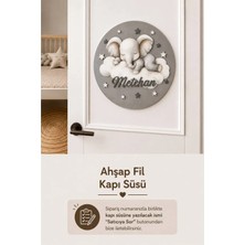 Bugy Bagy Ahşap Çocuğun Ismine Özel Filli Kapı Süsü - Bebek Hastane Kapısı ve Bebek Odası Için Kapı Süsü