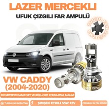 OtoÇizgi Volkswagen Caddy 2004 - 2020 Kısa Far Uyumlu Mercek LED Ufuk Çizgili Far Ampulü LED Şimşek Etkili