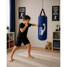 Toprak Sport Çocuk Boks Torbası İçin 60x22 Cm  Karabina Hediyeli Içi Dolu  Toprak Sport