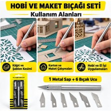 Fırat Hırdavat 7 Parça Hobi ve Maket Bıçağı Seti – Metal Saplı, 6 Farklı Bıçak Ucu