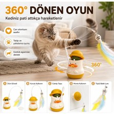 Madpet 3'ü 1 Arada Interaktif Kedi Oyuncağı, Catnip Yalama Taşlı 360° Dönen Kedi Oltası, Tüylü Balık Oyuncaklı Yapışkan Taban, Çıkarılabilir Şapkalı Kedi Aktivite Oyuncağı