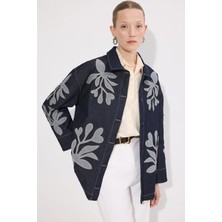 Touche Prive Aplike Nakışlı Ince  Denim Ceket