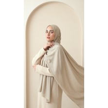 Greyfurt Design Düz Krem Şal 70X185 Doğal Pamuklu %100 Kayın Ağacı Lifi Naturel Şal (Natural Eşarp Fresh Tesettür Şık ve Zarif Günlük Kullanım Pamuklu Tülbent Soft Rami Viskon Scarfs)