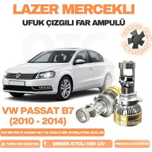 OtoÇizgi Volkswagen Passat B7 2010 - 2014 Kısa Far Uyumlu Mercek LED Ufuk Çizgili Far Ampulü LED Şimşek Etkili