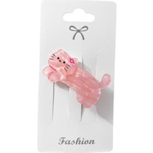 Str Store Sevimli Kedi Saç Tokası, Pembe