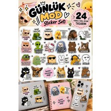 Netplus Dijital Baskı Günlük Mod Sticker Seti – 24 Farklı Komik ve Eğlenceli Özel Kesim Sticker