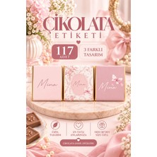 Netplus Dijital Baskı Pudra Pembe Vintage Kelebek Temalı Madlen Çikolata Etiketi 117 Adet – 3 Farklı Tasarım, Isimli Çikolata Etiketi