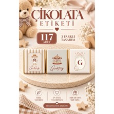 Netplus Dijital Baskı Vintage Kaz Temalı Madlen Çikolata Etiketi 117 Adet – 3 Farklı Tasarım, Isimli Çikolata Etiketi