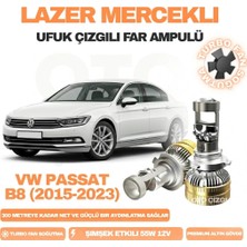 OtoÇizgi Volkswagen Passat B8 2015 - 2023 Kısa Far Uyumlu Mercek LED Ufuk Çizgili Far Ampulü LED Şimşek Etkili