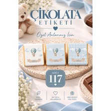 Netplus Dijital Baskı Uçan Balonlu Ayıcık Temalı Bebe Mavisi Madlen Çikolata Etiketi 117 Adet – 3 Farklı Tasarım, Isimli Çikolata Etiketi