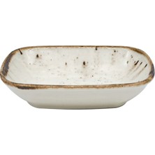 Tulu Porselen Tulü Porcelain Klasik Kare Kayık 12 Cm-Paris Krem 2'li