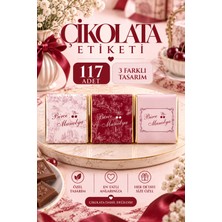 Netplus Dijital Baskı Vintage Kiraz & Toile Desenli Madlen Çikolata Etiketi 117 Adet – 3 Farklı Tasarım, Isimli Çikolata Etiketi