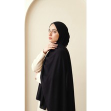 Greyfurt Design Düz Siyah Renk Şal 70X185 Doğal Pamuklu %100 Kayın Ağacı Lifi Naturel Şal (Natural Eşarp Fresh Tesettür Şık ve Zarif Günlük Kullanım Pamuklu Tülbent Soft Rami Viskon Scarfs)