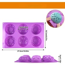 Hobiflex Silikon Kalıp Altılı Çiçek Figür Kalıp Taş Tozu Ithal Epoksi Reçine Silikon Kalıp HB080-0203