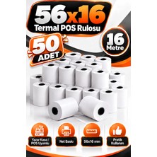 Cece Ambalaj Pos Rulosu 56 × 16 mm (Tam Metre) – Termal Rulo – 50 Adet