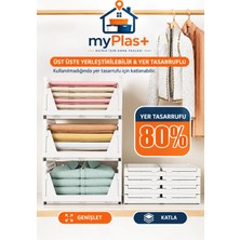 Myplas Kayar Raf Dolap Içi Düzenleyici Toplayıcı 3 Parça Beyaz Plastik 55,5 cm Yükseklik