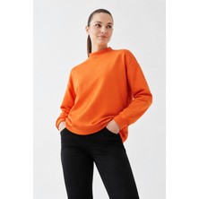 Giyim Dünyası Kadın Iki Ip Yarım Balıkçı Tunik Sweat Orange