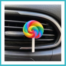 Defne Store Lolipop Şeker Figürlü Klima Havalandırma Izgara Süsü Klips Mavi Kırmızı Dfnbez