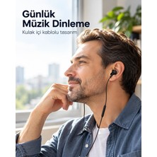 Örgü Kablo Detaylı Siyah Mikrofonlu Kulaklık Nemere
