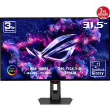 31.5 Asus Rog Strix OLED XG32UCWMG 4K 240HZ / Fhd 480HZ 0.03MS HDR10 Dual Mode Woled Gaming Monitör