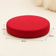 Patiyu Yuvarlak Blok Minder · 40 × 40 × 7 cm · Kırmızı