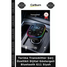 Carlburn Torima Transmitter Şarj Özellikli Dijital Göstergeli Bluetooth G11 Siyah Araç Fonksiyon Yolculuk
