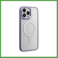 Bezos iPhone 15 Pro Max Uyumlu Kılıf Room Magneticsafe Silikon - Lila Mgc