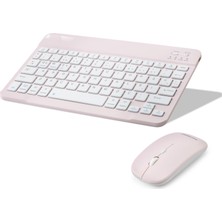 Hace Bazaar Kablosuz Bluetooth Smart Klavye Mouse Seti Şarjlı 1600 Dpi Pembe HDX2508P