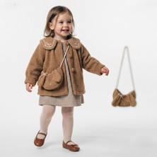 Cocosiss Kız Bebek Bukle Kaşe Paltolu 3 Lü Elbise Takımı CCS-2766
