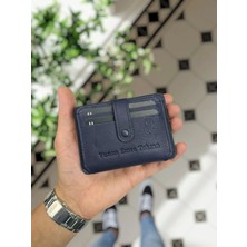 Visso Leather Visso 8600 Minimalist Yatay Cüzdan Hakiki Deri Kartlık Özellikli Günlük Kullanım İçin Lacivert