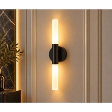 Liber Elektrik Modern Dekoratif Drama Siyah Pilli ve Elektrikli Duvar Apliği Günışığı